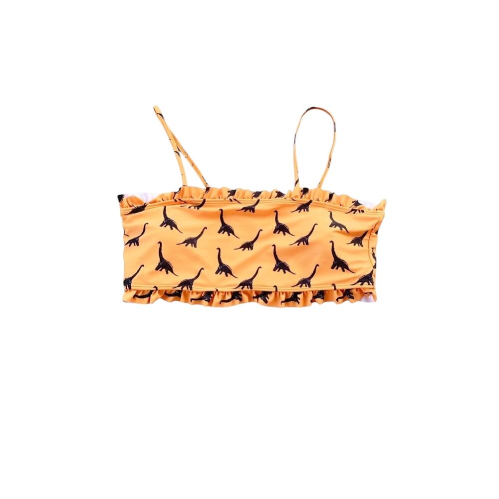 SHIEN Dinosaur Bikini Top ONLY Brontosaurus Ruffle ONLY 1XL Swim Beach Orange
